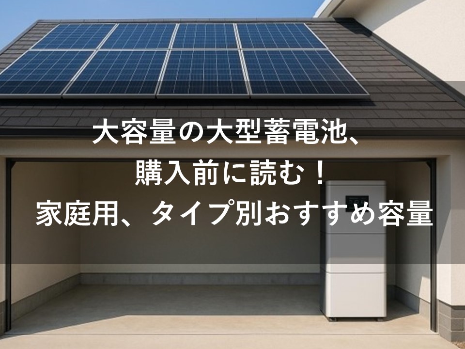 大容量の大型蓄電池、購入前に 